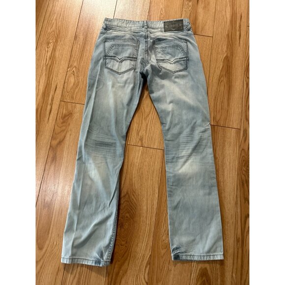 Buffalo SIX Jeans Mens 32 Slim Straight Distressed Gray/Blue Zip Pocket Cotton - Picture 5 of 6